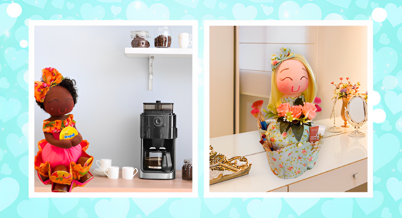 Boneca Porta Utensílios e Cápsulas De Café Dolce Gusto